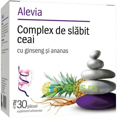 Complex de slabit ceai cu ginseng si ananas, 30 plicuri, Alevia