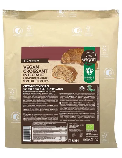 Croissant vegan din grau integral, 5 x 35g, Probios