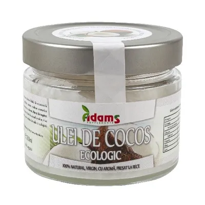 Adams Ulei de Cocos Bio Virgin Presat la Rece, 200 ml