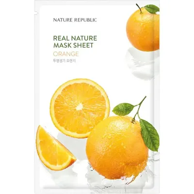 Masca de fata cu portocala Real Nature, 23g, Nature Republic