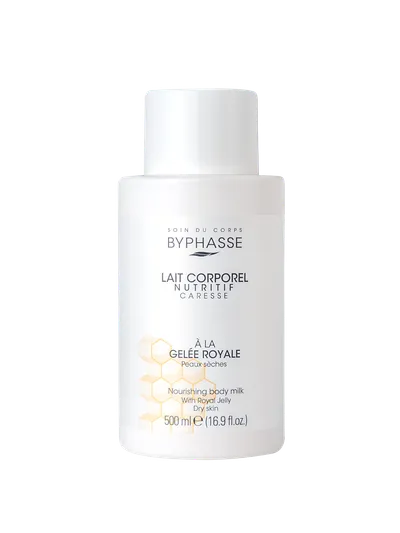 Lapte de corp hranitor cu laptisor de matca pentru pielea uscata, 500ml, Byphasse