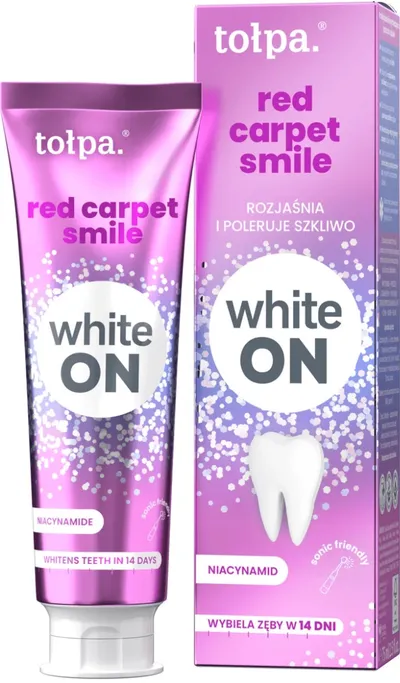 Pasta de dinti Red Carpet Smile White ON, 75ml, Tolpa