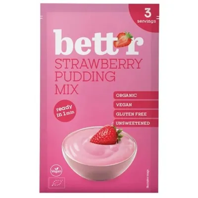 Mix pentru budinca cu capsuni Bio, 30g, Bettr