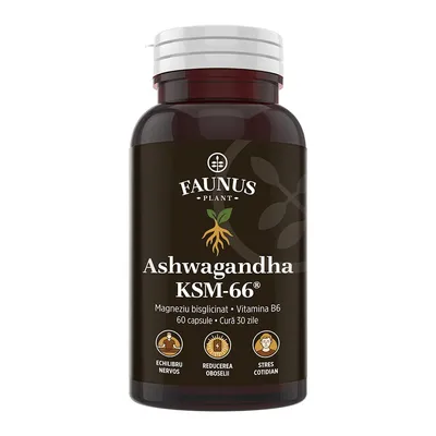 Ashwagandha KSM-66, 60 capsule, Faunus Plant