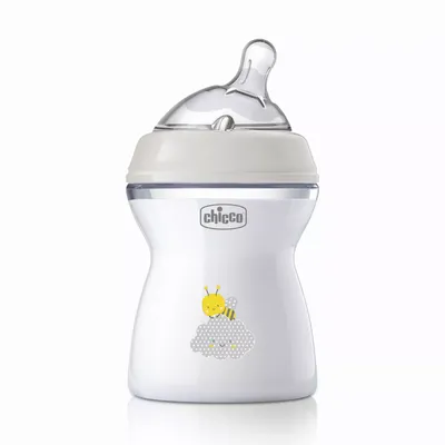 Biberon cu tetina din silicon Natural Feeling PP unisex 2 luni+, 250ml, Chicco