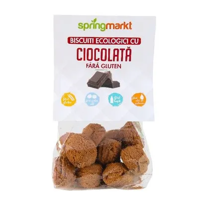 Biscuiti Eco cu ciocolata fara gluten, 100g, Springmarkt
