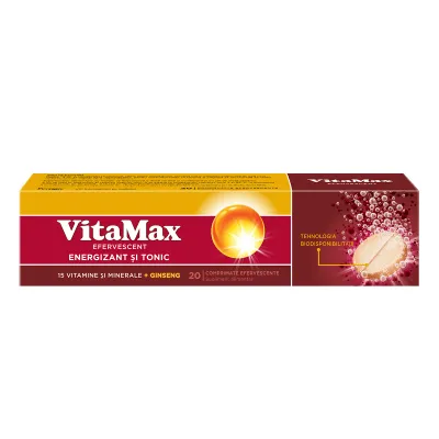 Vitamax Efervescent, 20 comprimate efervescente (Pachet Promo 2 la pret de 1), Omega Pharma