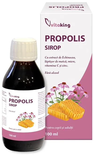 Propolis Sirop cu extract de echinacea si laptisor de matca, 100ml, Vitaking