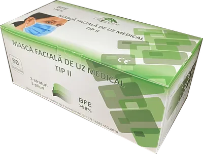 Masti faciale pentru uz medical Tip II, 50 bucati, Global Treat