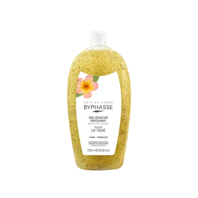 Gel de dus exfoliant cu Flori de Tiare, 750ml, Byphasse
