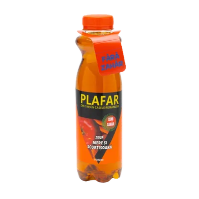 Sirop de mere si scortisoara cu zero zahar, 500ml, Plafar
