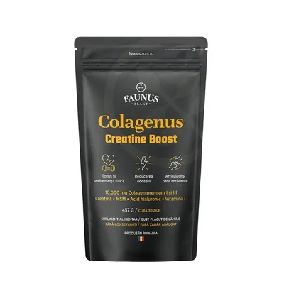 Faunus Colagenus Creatine Boost, pudră cu colagen și creatină, 457g