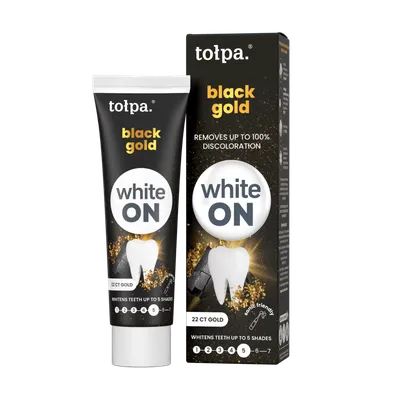 Pasta de dinti White ON Black Gold, 75ml, Tolpa