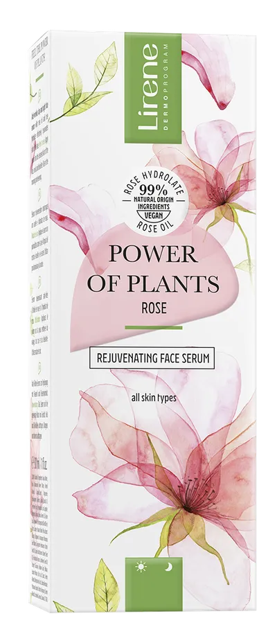Ser facial cu efect de lifting instant Trandafir Power Of Plants, 30ml, Lirene
