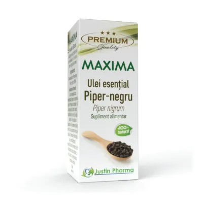 Ulei esential de piper-negru Maxima, uz intern, 10 ml, Justin Pharma