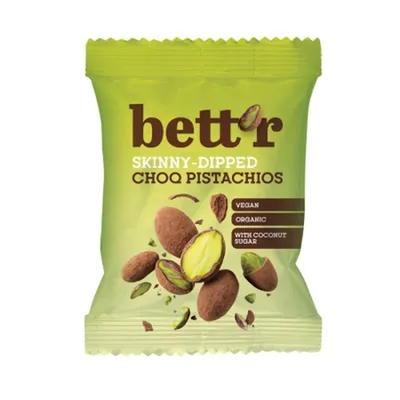 Fistic in ciocolata ecologic, 40 g, Bettr