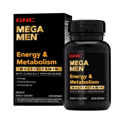 GNC MEGA MEN COMPLEX MULTIVITAMINE PENTRU BARBATI - ENERGIE SI METABOLISM X 90 TABLETE