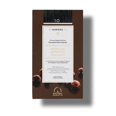 Vopsea de par Argan Oil 1.0 Black, 50ml, Korres