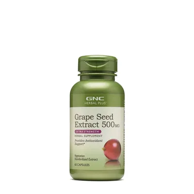 Extract din seminte de struguri 500mg Herbal Plus, 60 capsule, GNC