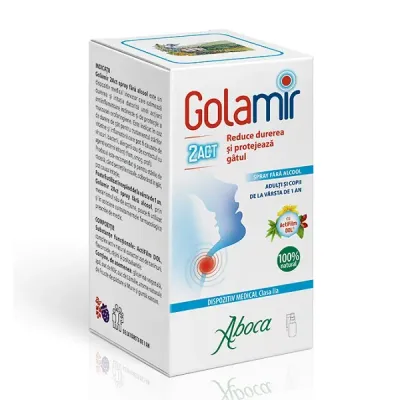 Golamir 2Act Spray Copii si Adulti Fara Alcool, 30ml, Aboca