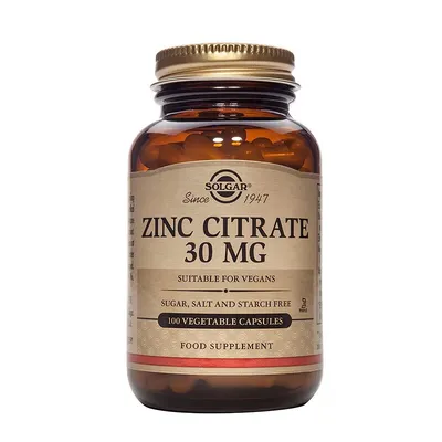 SOLGAR ZINC CITRATE 30MG 100 CAPSULE