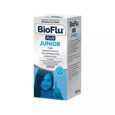 Bioflu Plus Junior sirop, 100 ml, Biofarm