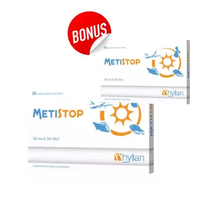 Metistop, 20 comprimate masticabile, Pachet promotional 20+20, Hyllan