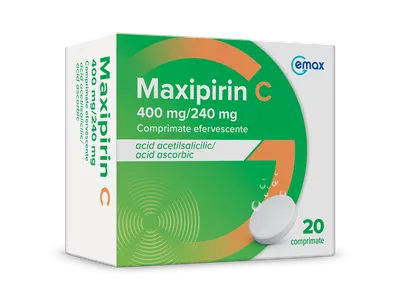 Maxipirin C 400 mg/240 mg, 20 comprimate efervescente