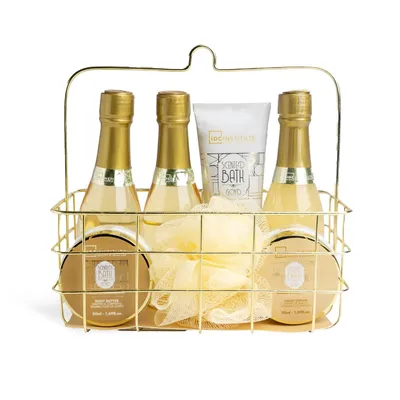 Set de baie in cos metalic Scented Gold, 7 piese, IDC Institute
