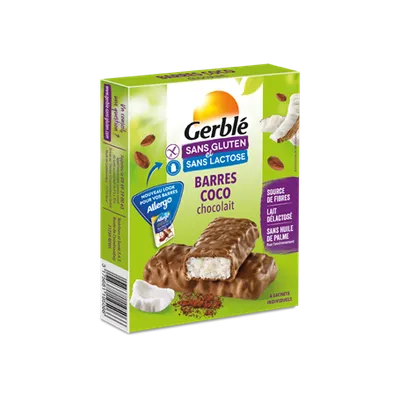 Baton ciocolata-cocos fara gluten si lactoza, 100g, Gerble Expert Dietetic