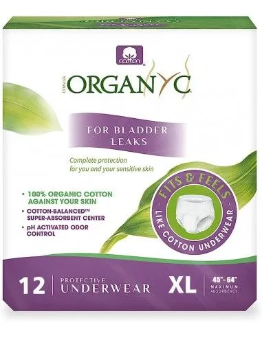 Slip lenjerie intima protectoare tip chilot pentru incontinenta Marimea XL, 12 bucati, Organyc