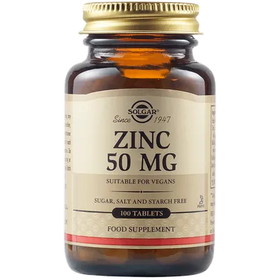Gluconat de zinc 50mg, 100 tablete, Solgar