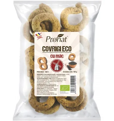 Covrigi bio cu mac, 100g, Pronat