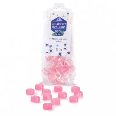 Bomboane Fara Zahar cu Aroma de Afine, 75 g, Apidava