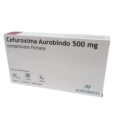 Cefuroxima Aurobindo 500 mg x 10 compr. film.