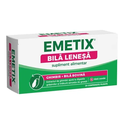 EMETIX BILA LENESA 2 BLISTERE X 10 COMPRIMATE FILMATE GASTROREZISTENTE