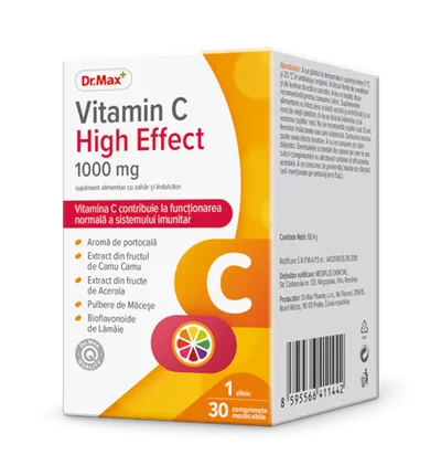Dr. Max Vitamina C High Effect 1000mg, 30 comprimate masticabile