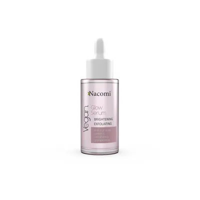 Ser iluminator si exfoliant cu acizi din fructe AHA si ginseng rosu Glow Serum, 30ml, Nacomi