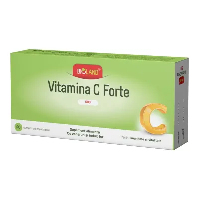 Vitamina C Forte 500 mg Bioland, 20 comprimate masticabile, Biofarm