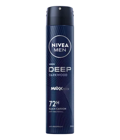 Deodorant spray pentru barbati Deep Darkwood Black Carbon, 200ml, Nivea