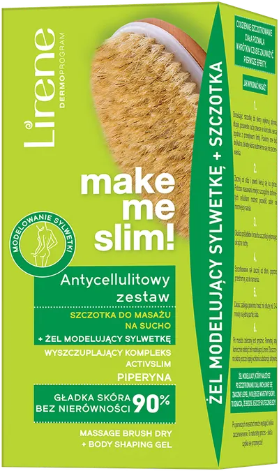 Pachet remodelare corporala gel si perie pentru masaj uscat Make Me Slim, 100ml, Lirene