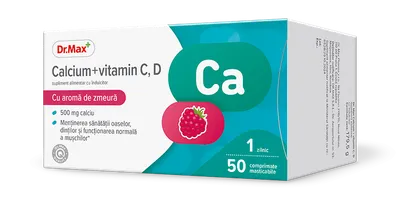 Dr.Max Calcium + Vitamin C, D, 50 comprimate masticabile