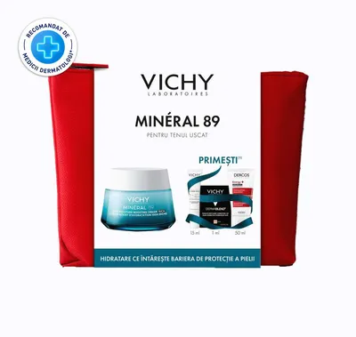 VICHY PACHET MINERAL 89 CREMA INTENS HIDRATANTA 100H PENTRU TEN USCAT 50ML