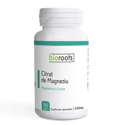 Citrat de magneziu 550MG, 90 capsule, Bioroots