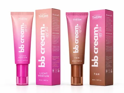 Cremă de Față Colorantă BB Cream Light Medium SPF 25, 50 ml + Cremă de Față Colorantă BB Cream Tan SPF 25, 50 ml, Synergy Therm