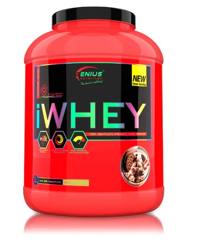 Pudra proteica cu aroma de bicuiti cu crema iWhey, 2000g, Genius Nutrition