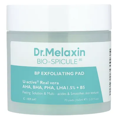 Dischete exfoliante cu AHA, BHA, PHA si LHA, 165 ml, Dr. Melaxin