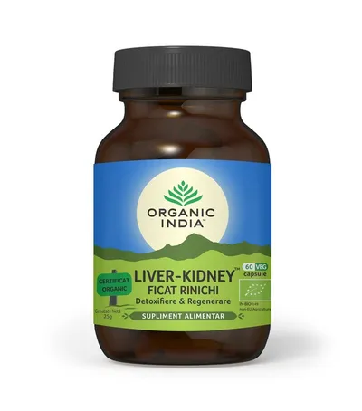 ORGANIC INDIA LIVER KIDNEY REGENERARE FICAT SI RINICHI BIO 60 CAPSULE