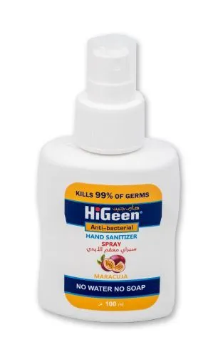 Spray dezinfectant pentru masca + maini si obiecte cu Maracuja, 100ml, HiGeen