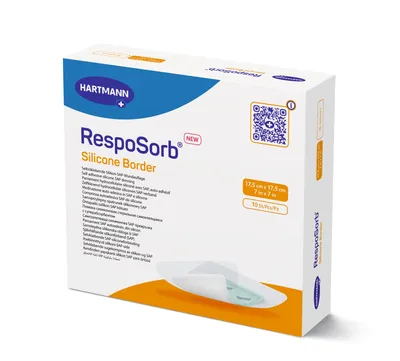Pansament RespoSorb Silicone Border 17.5x17.5 cm, 10 buc – Hartmann